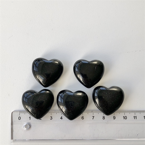 Obsidian Sort Hjerte 3 cm